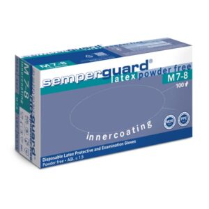 Semperguard Innercoated Einweghandschuhe Latex, weiß, puderfrei, unsteril – 100 Stück