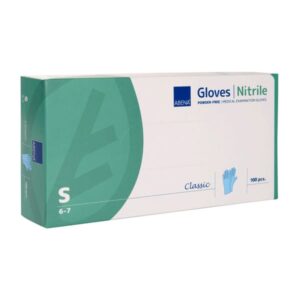 Abena Classic Einweghandschuhe Nitril, blau, puderfrei, unsteril, 240 mm – 100 Stück