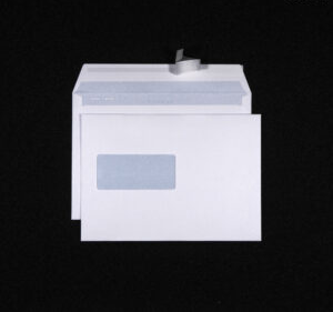 C5 ultraweiss, Haftklebe mit Hot Melt (FSC®-zertifiziert) Fenster Links