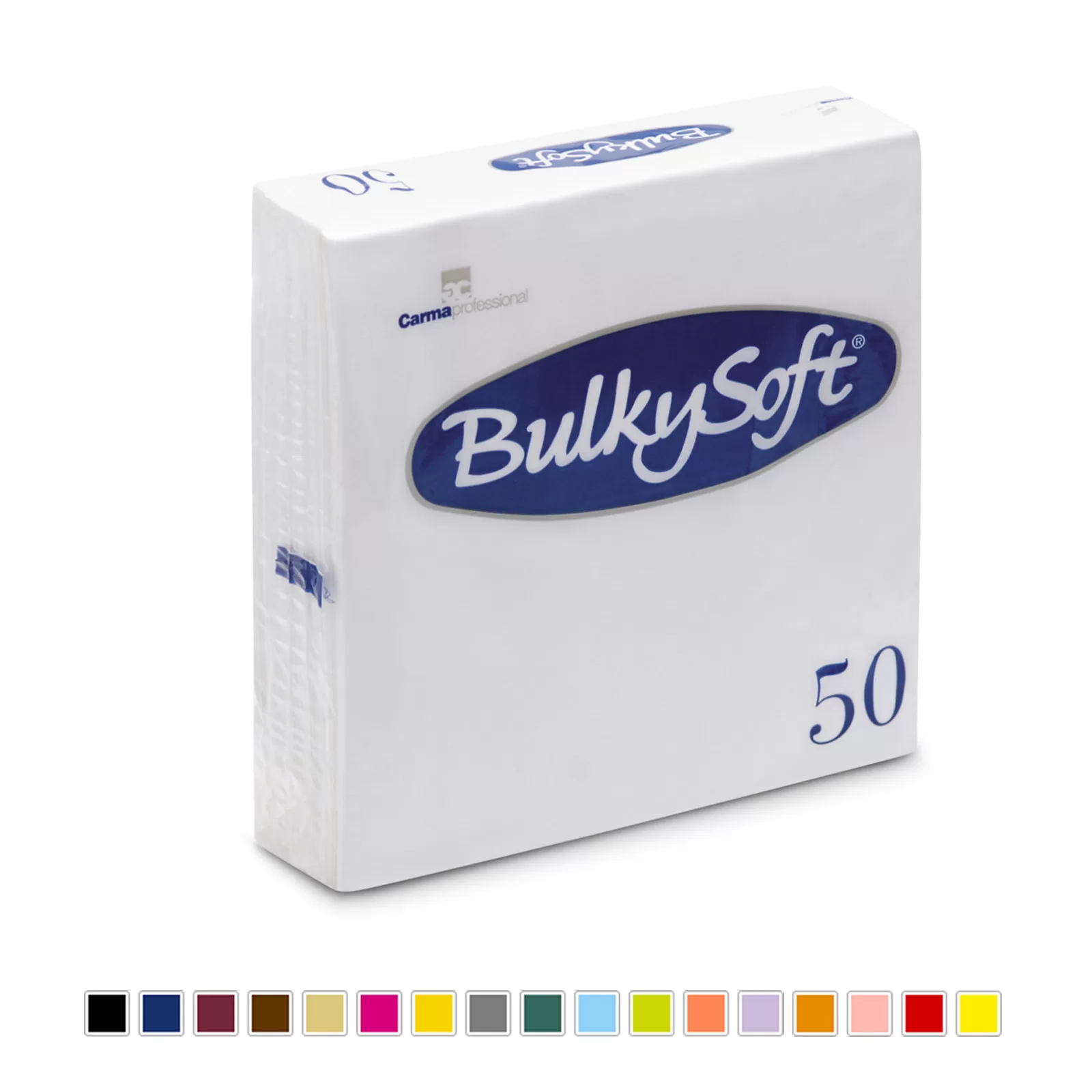Servietten Bulkysoft mehrfarbig (33x33, 2 lagig, 1/4 Falzung, 24x50, 1200 Stück)